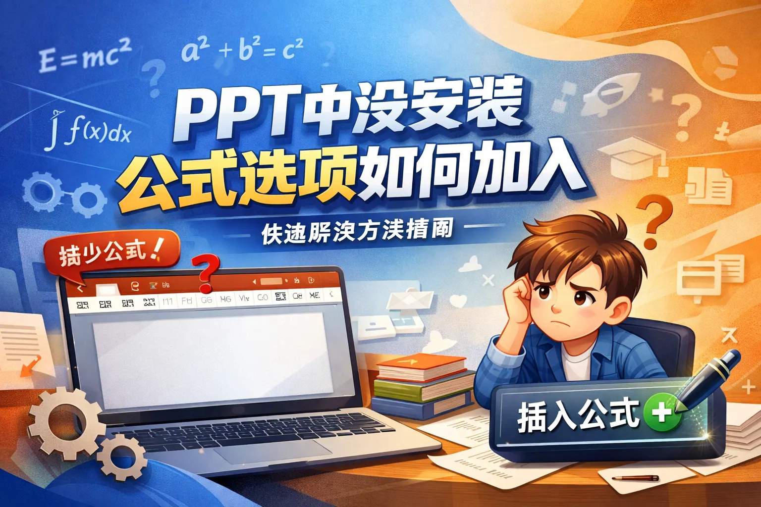 ppt中没安装公式选项如何加入