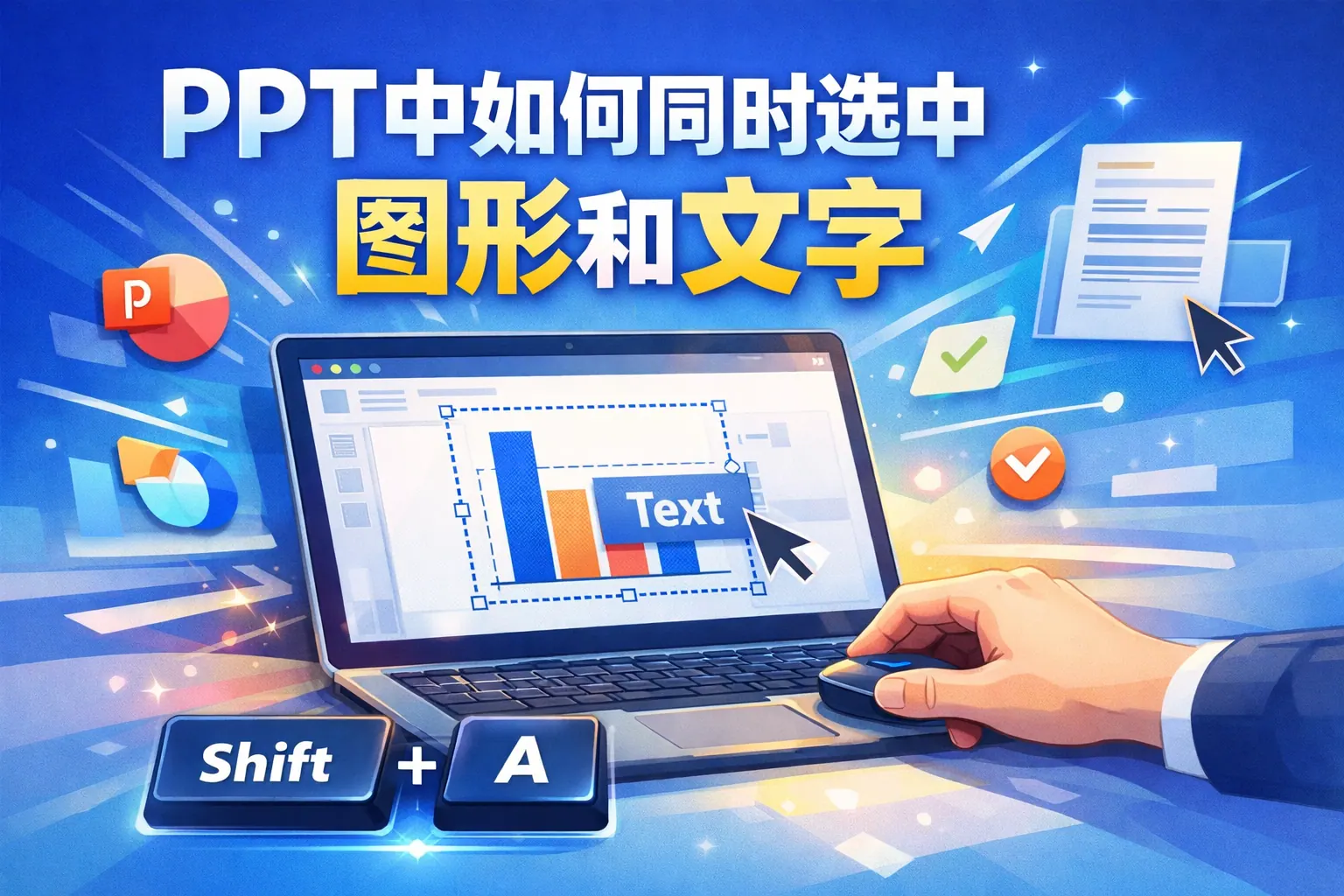 ppt中如何同时选中图形和文字