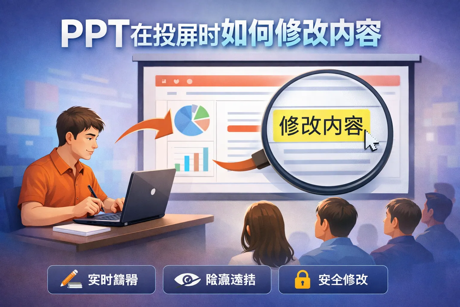 ppt在投屏时如何修改内容