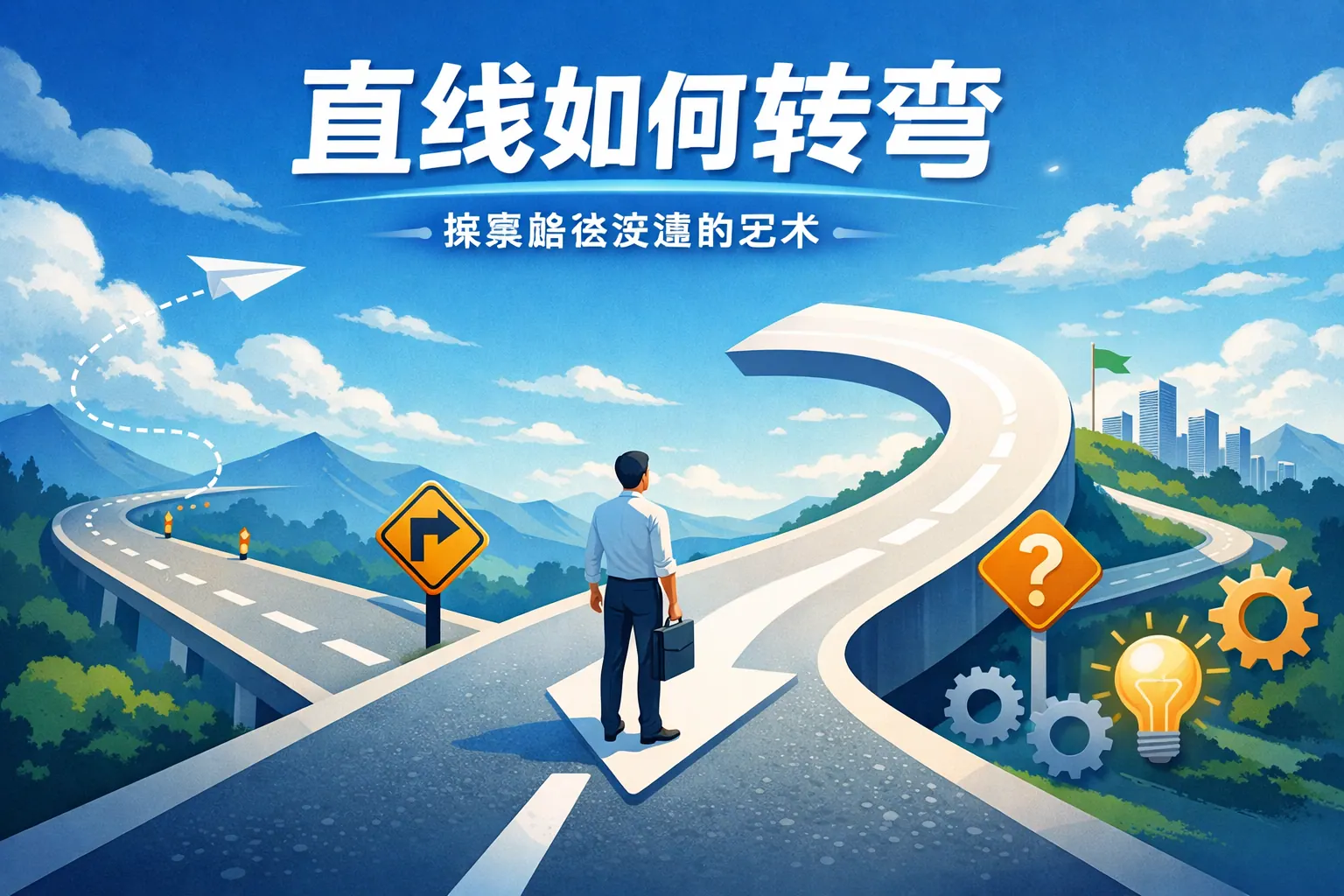 PPT 直线如何转弯