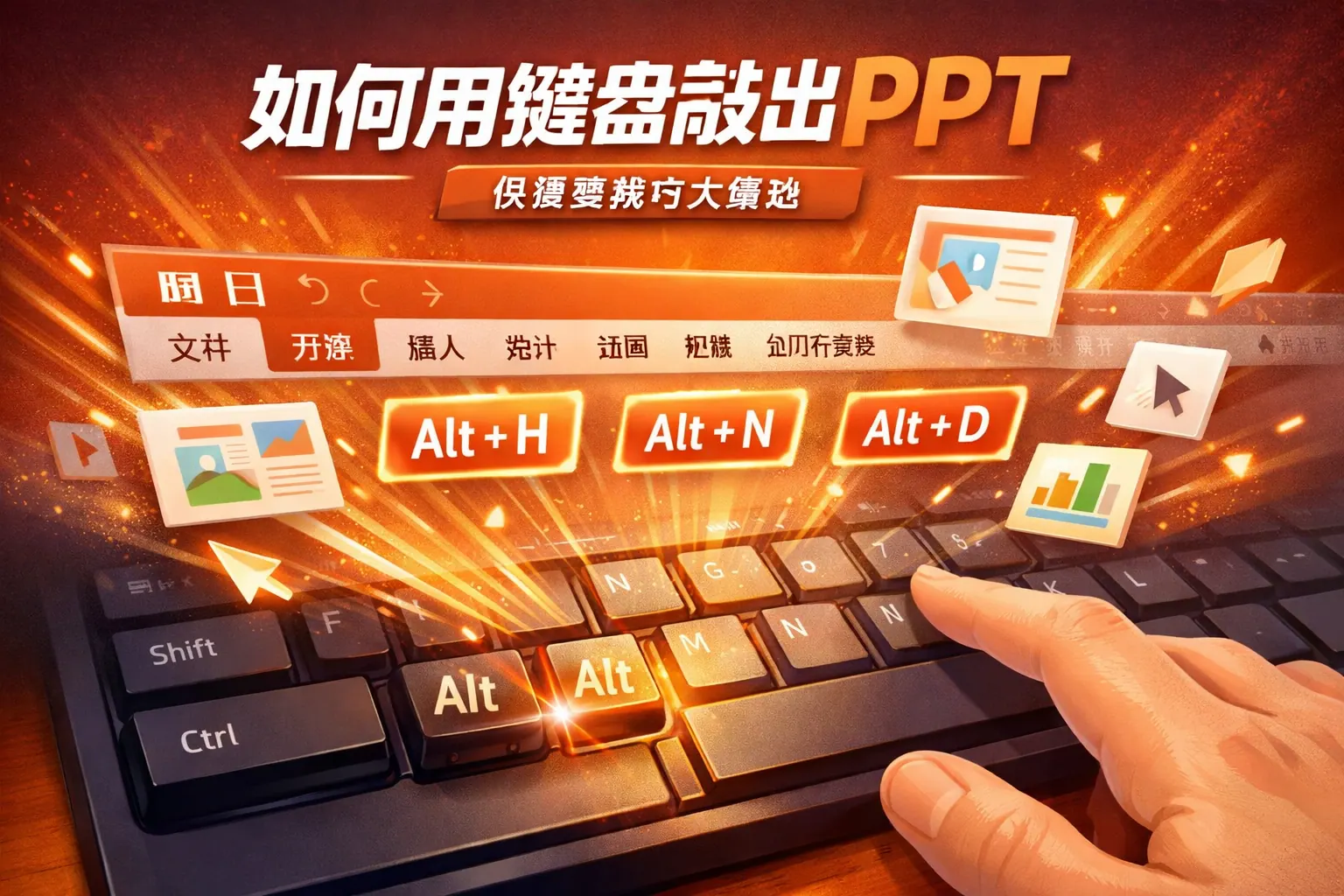 如何用键盘敲出ppt菜单栏