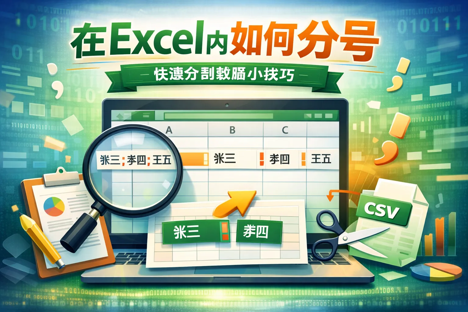 在excel内如何分号