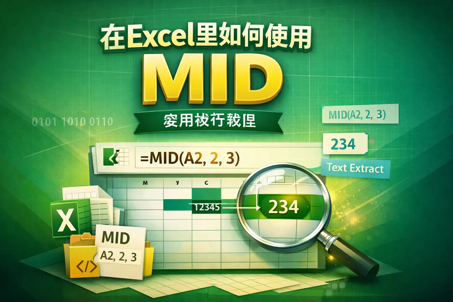 在excel里如何使用mid