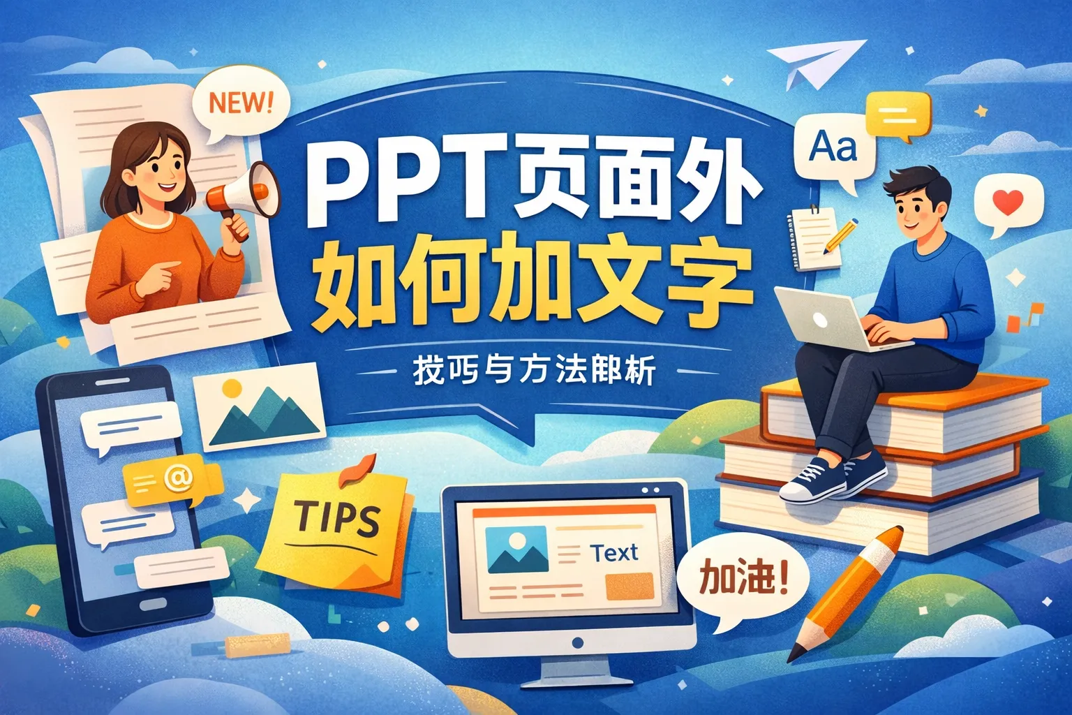 PPT页面外如何加文字
