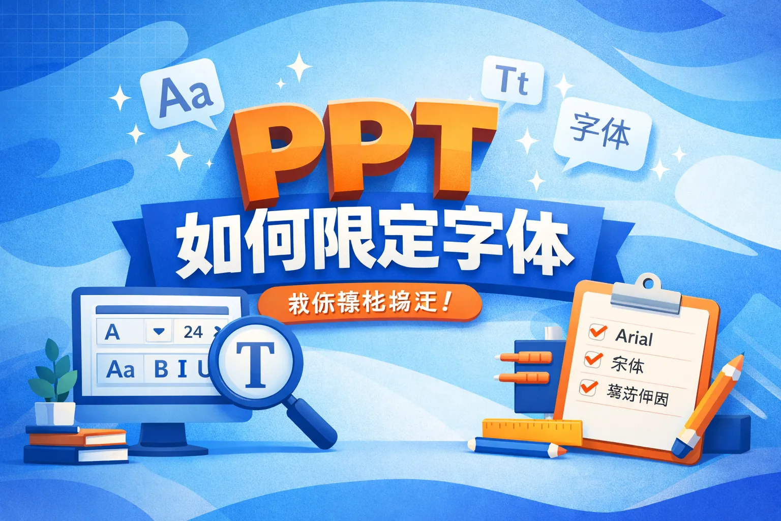 ppt如何限定字体