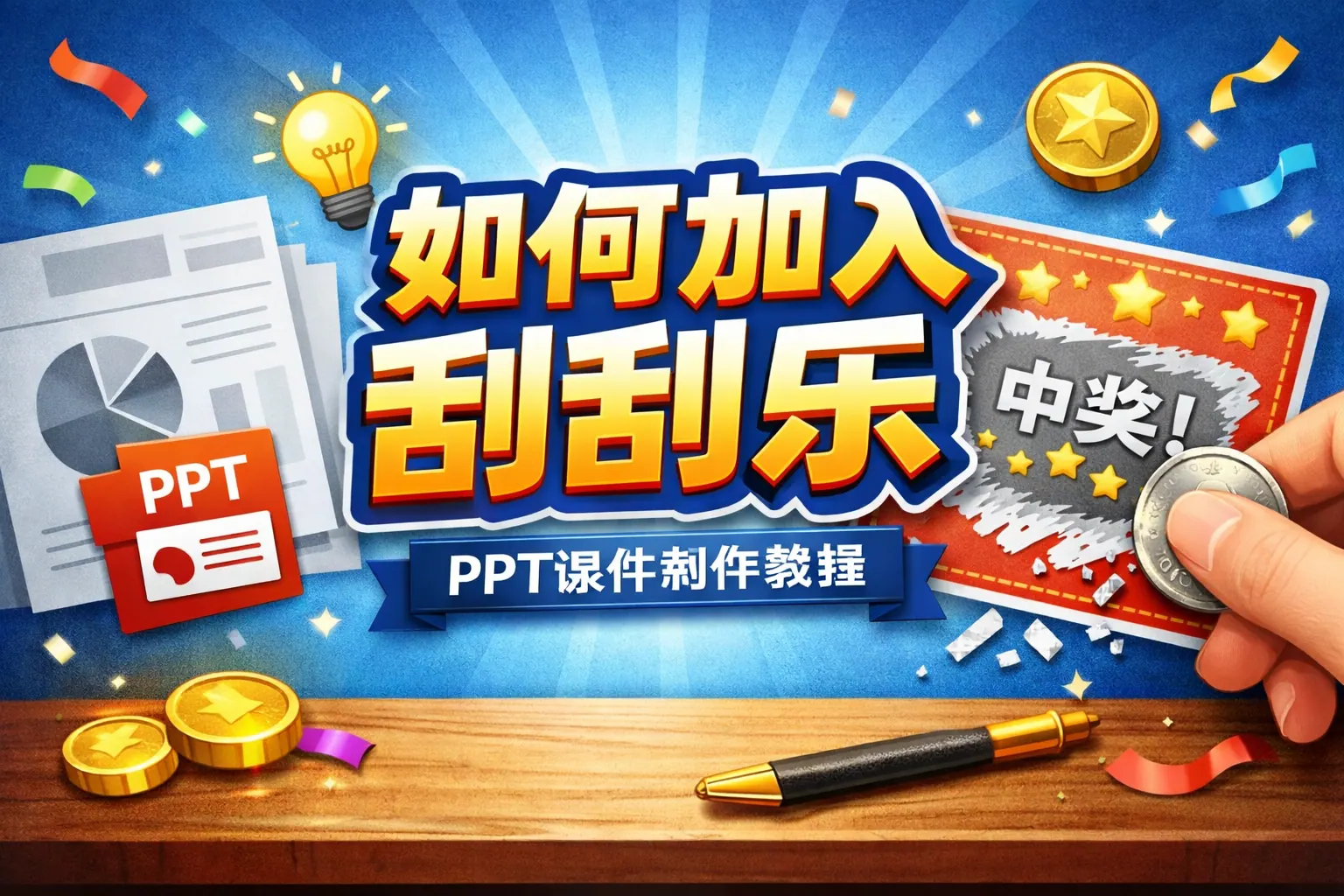 ppt课件中如何加入刮刮乐