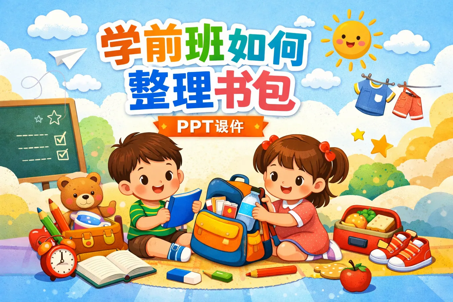 学前班如何整理书包ppt课件