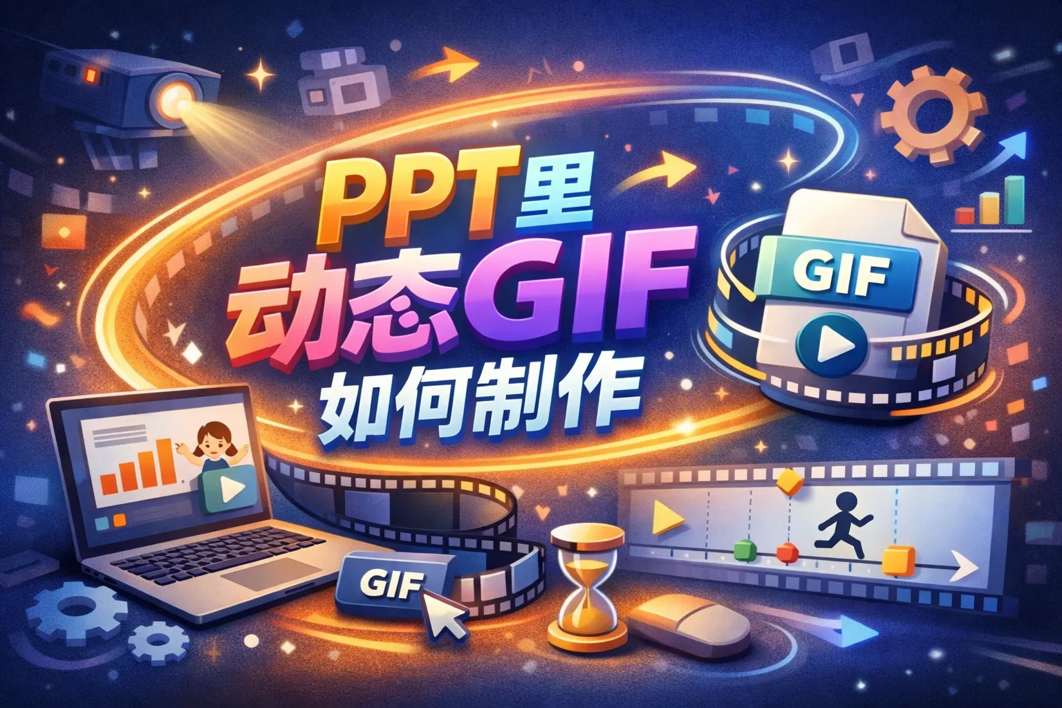 ppt里动态gif如何制作