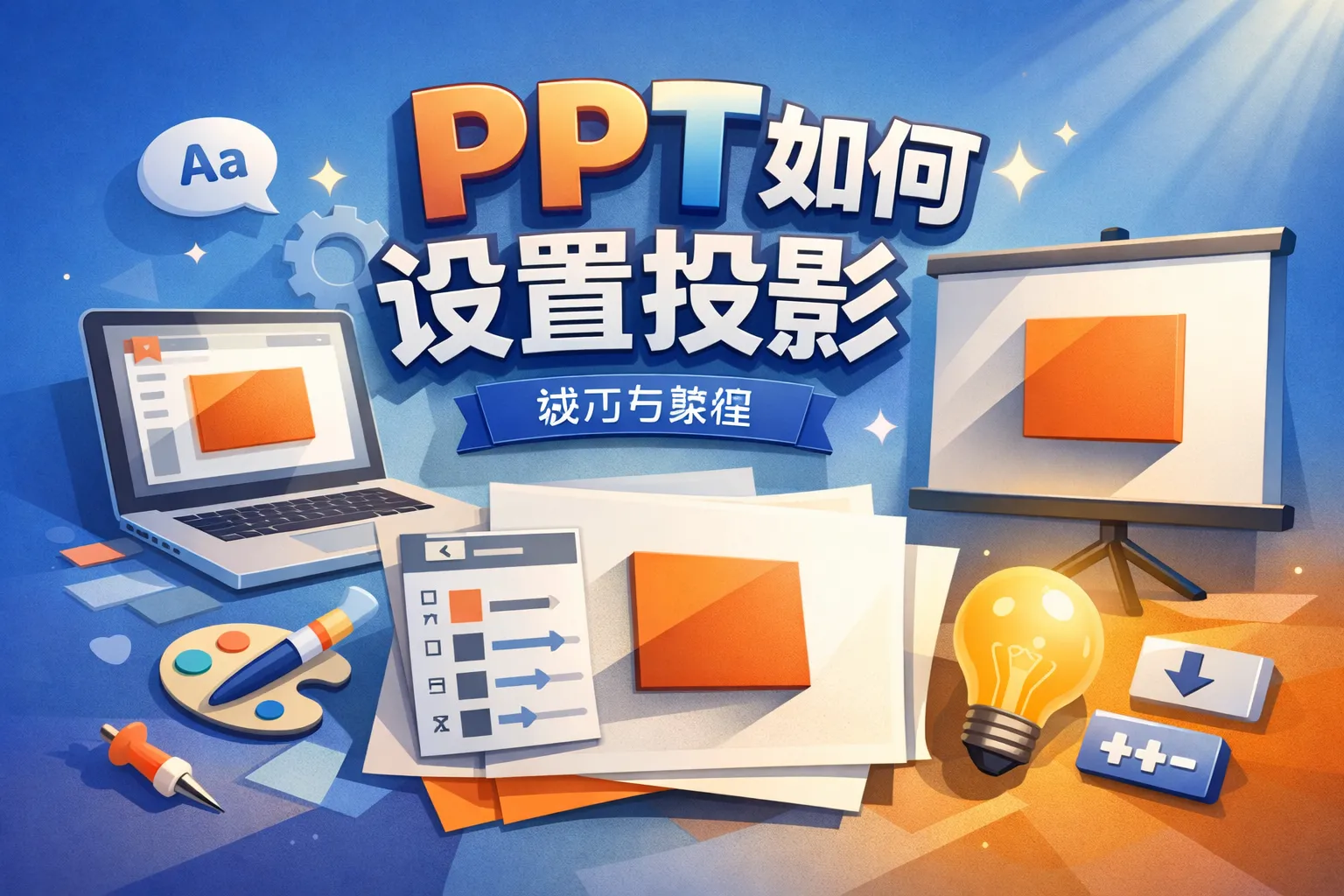 ppt如何设置投影