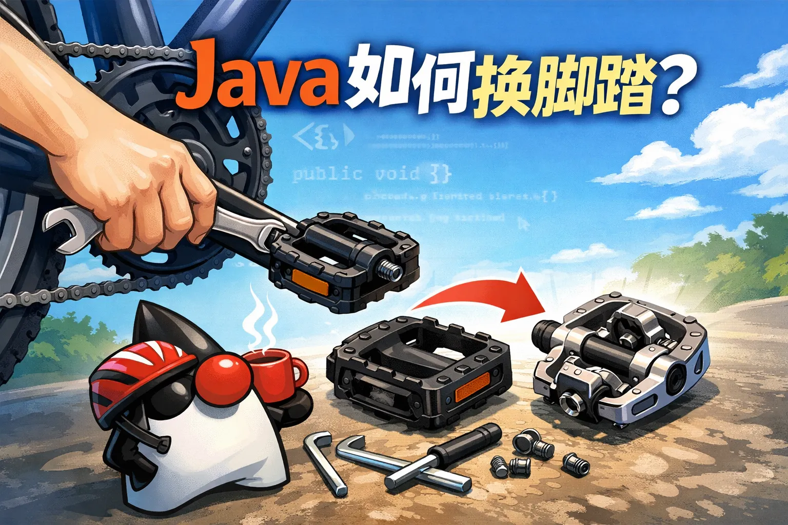java如何换脚踏