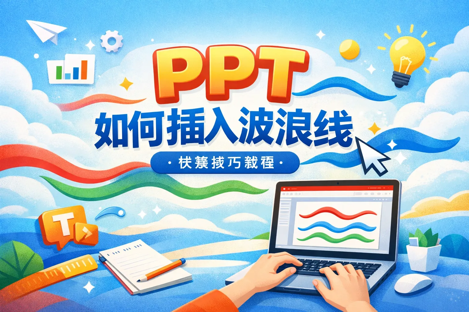 ppt如何插入波浪线