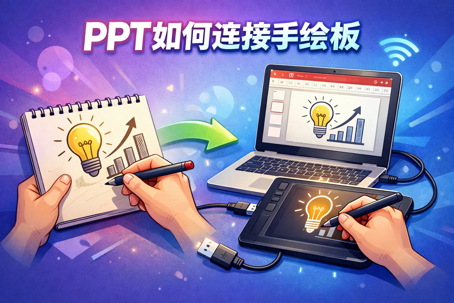 ppt如何连接手绘板