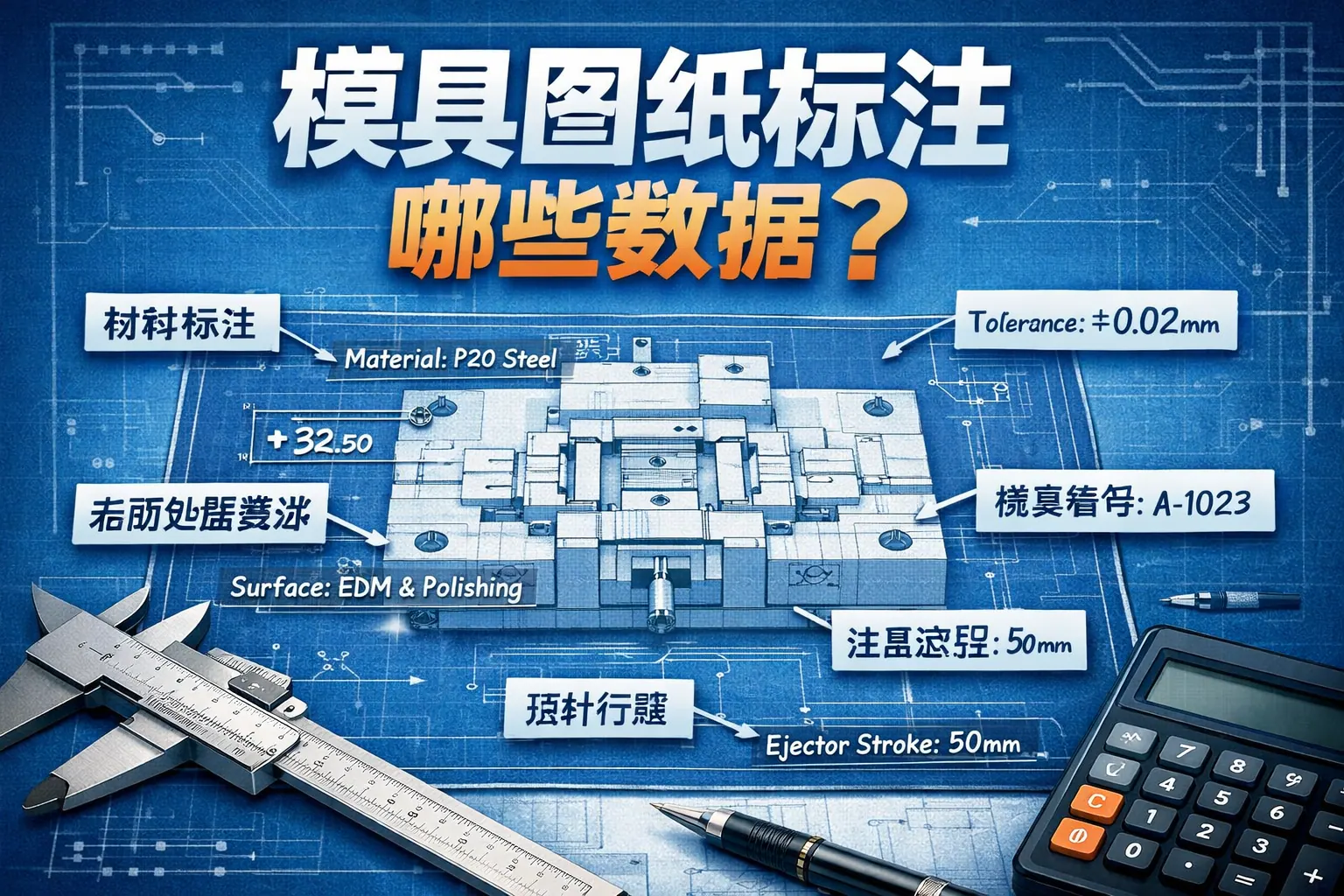 模具图纸标注哪些数据