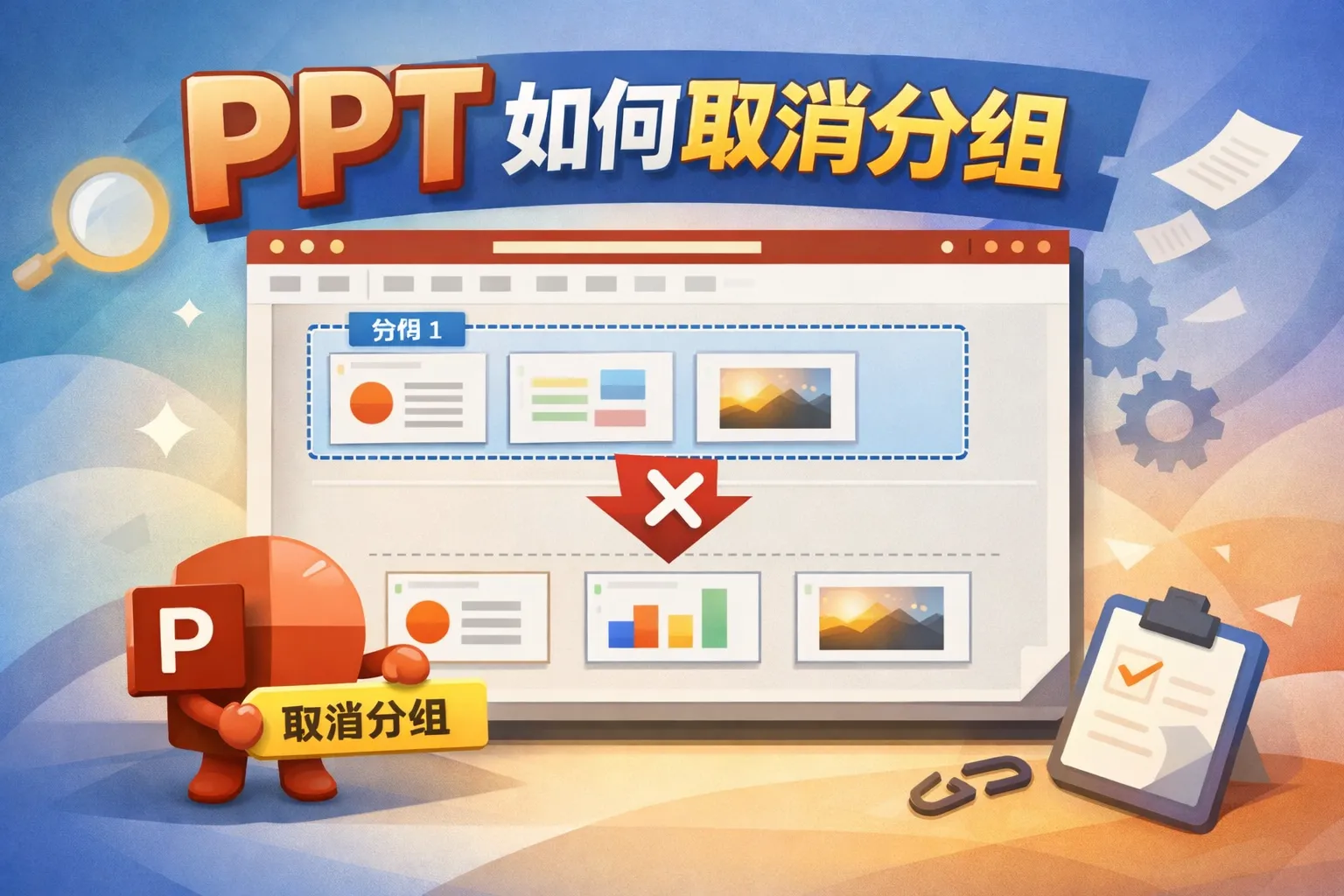 ppt如何取消分组