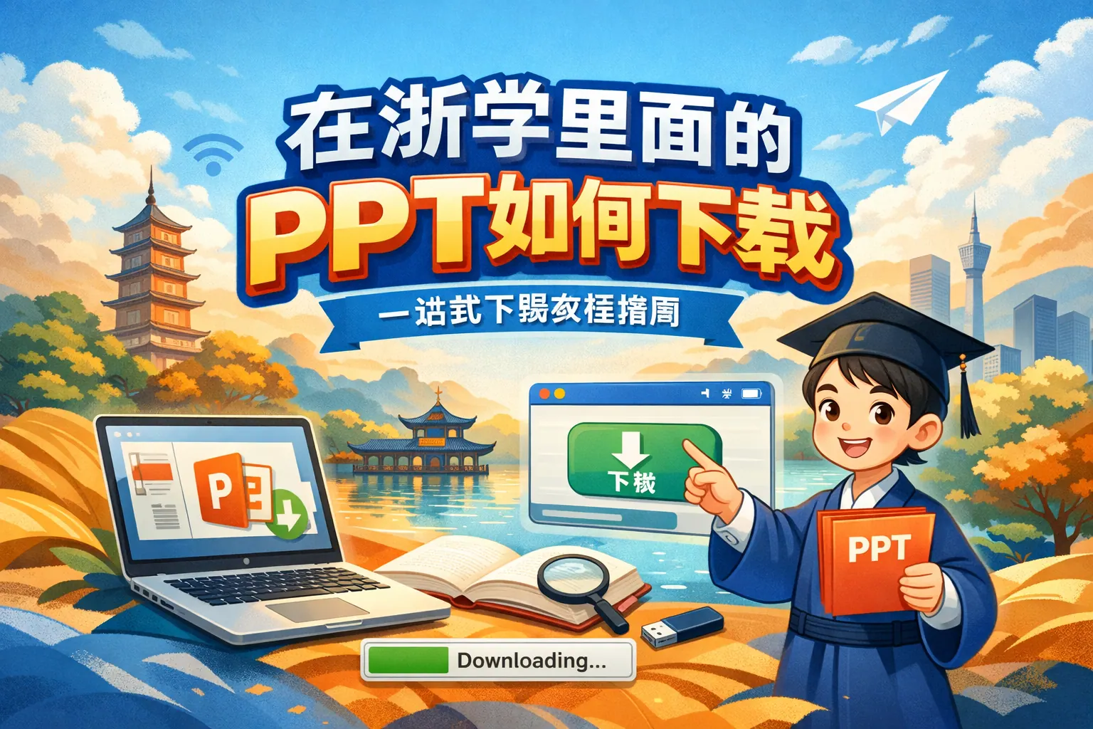 在浙学里面的PPT如何下载