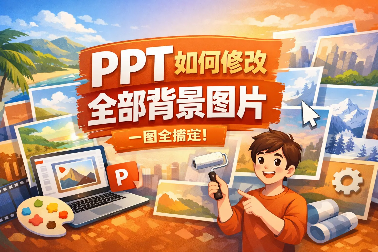 ppt如何修改全部背景图片