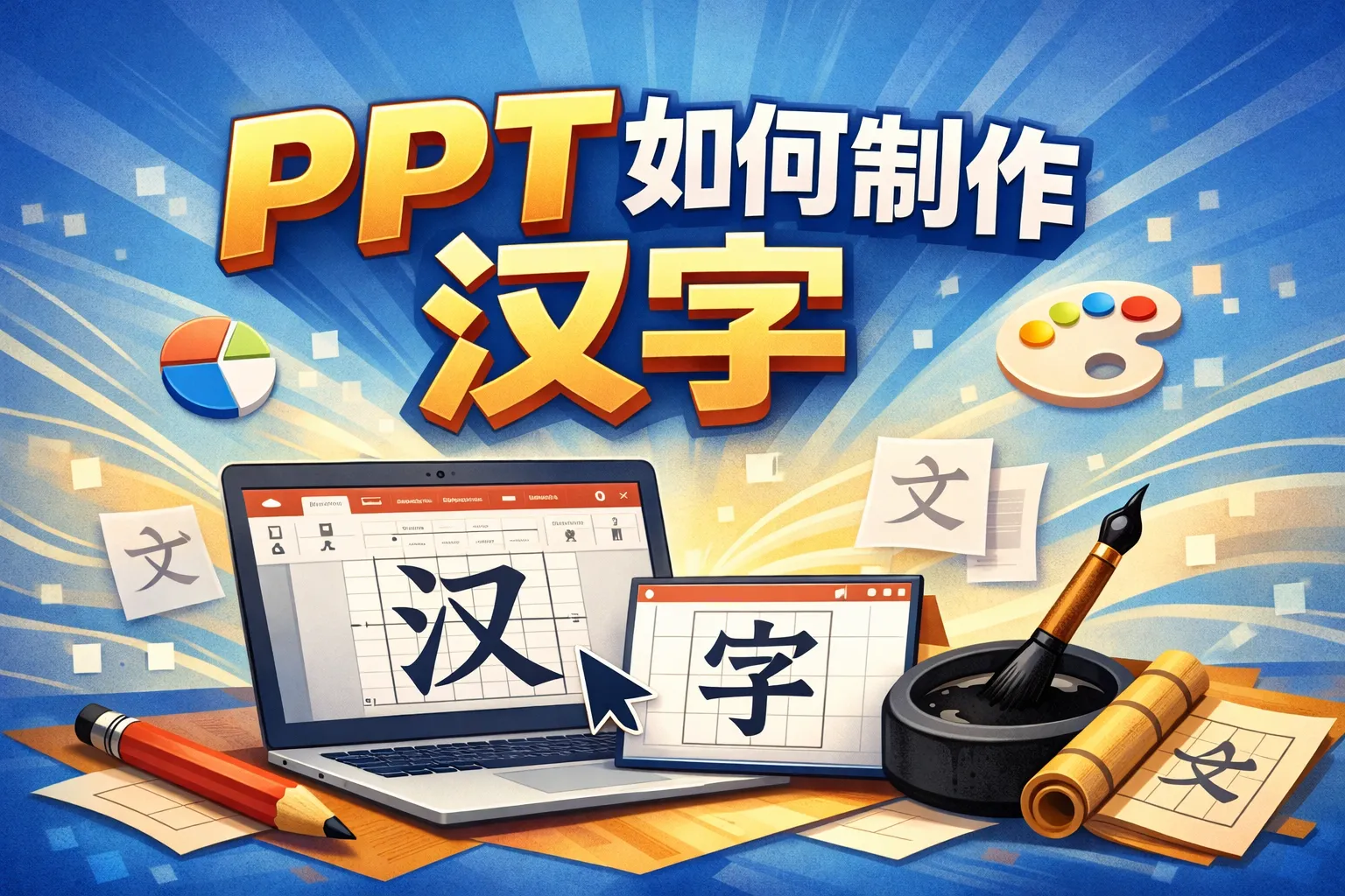 ppt如何制作汉字