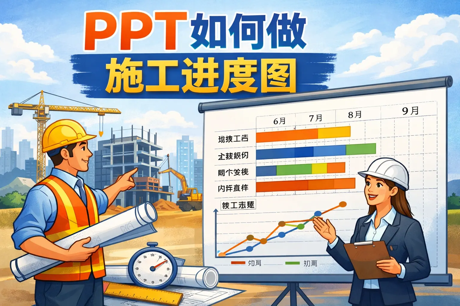 ppt如何做施工进度图