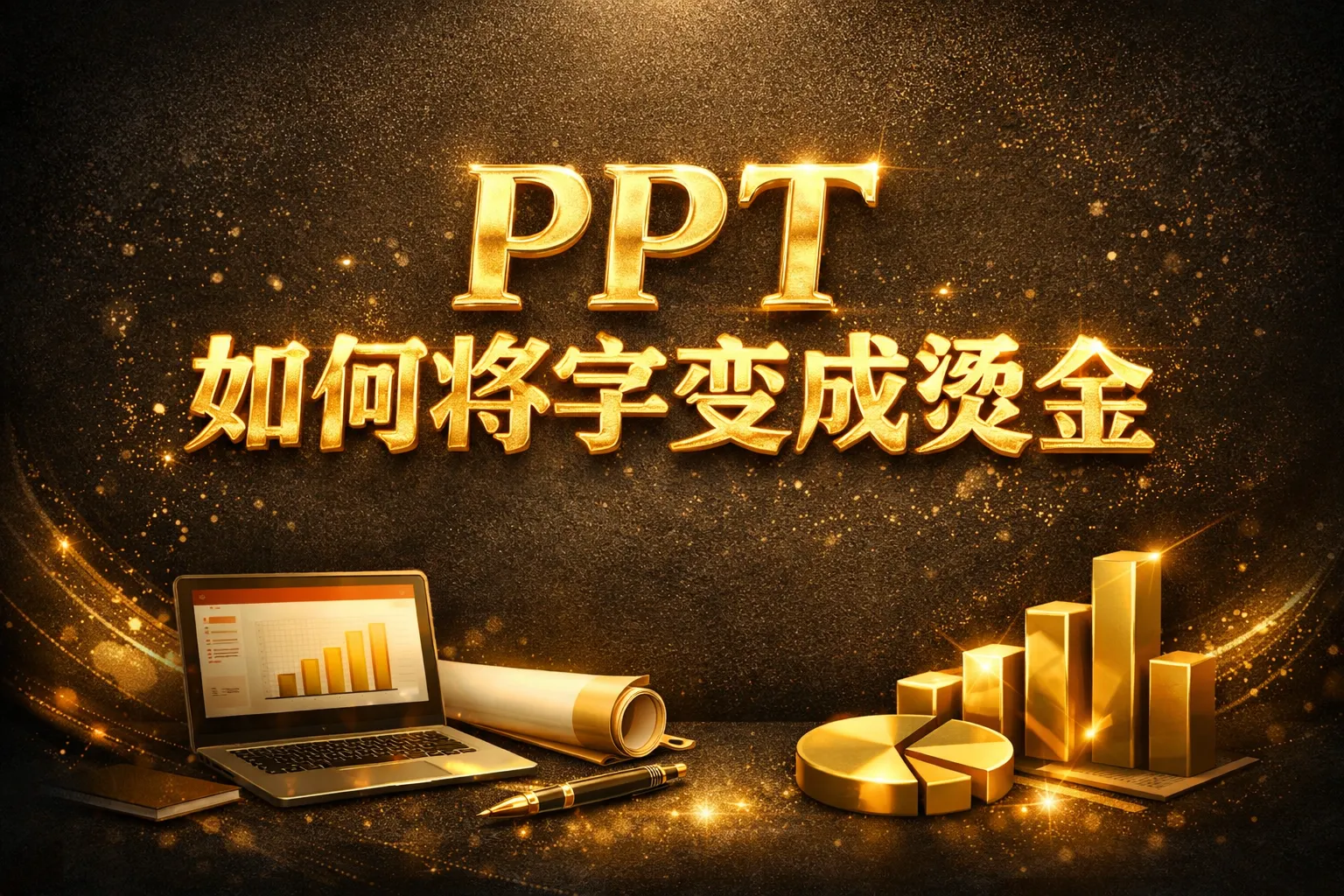 ppt如何将字变成烫金