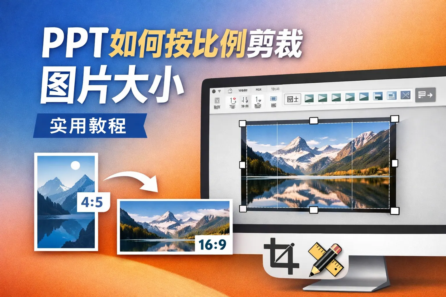 ppt如何按比例剪裁图片大小