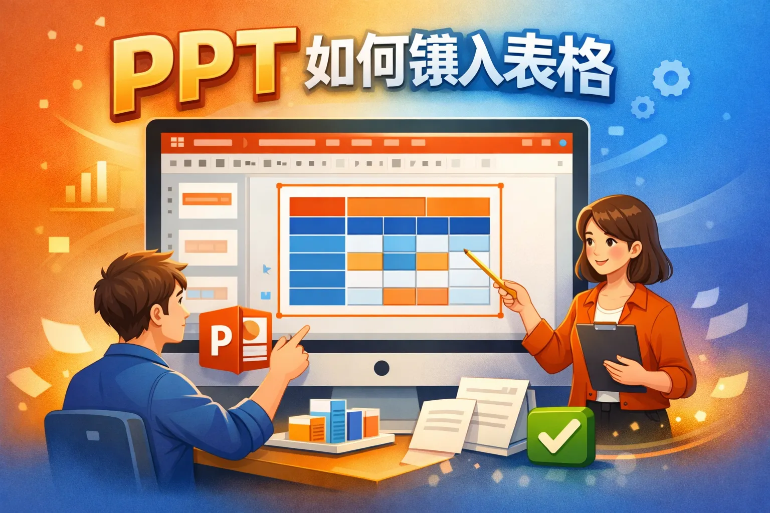 ppt如何镶入表格