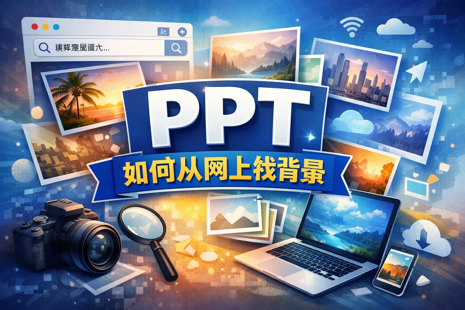 ppt如何从网上找背景