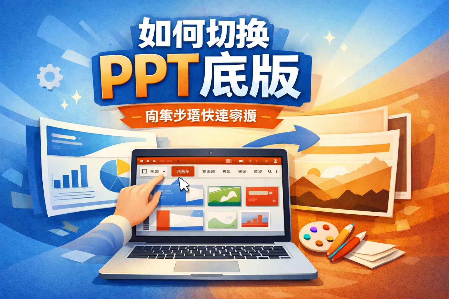 如何切换ppt底版