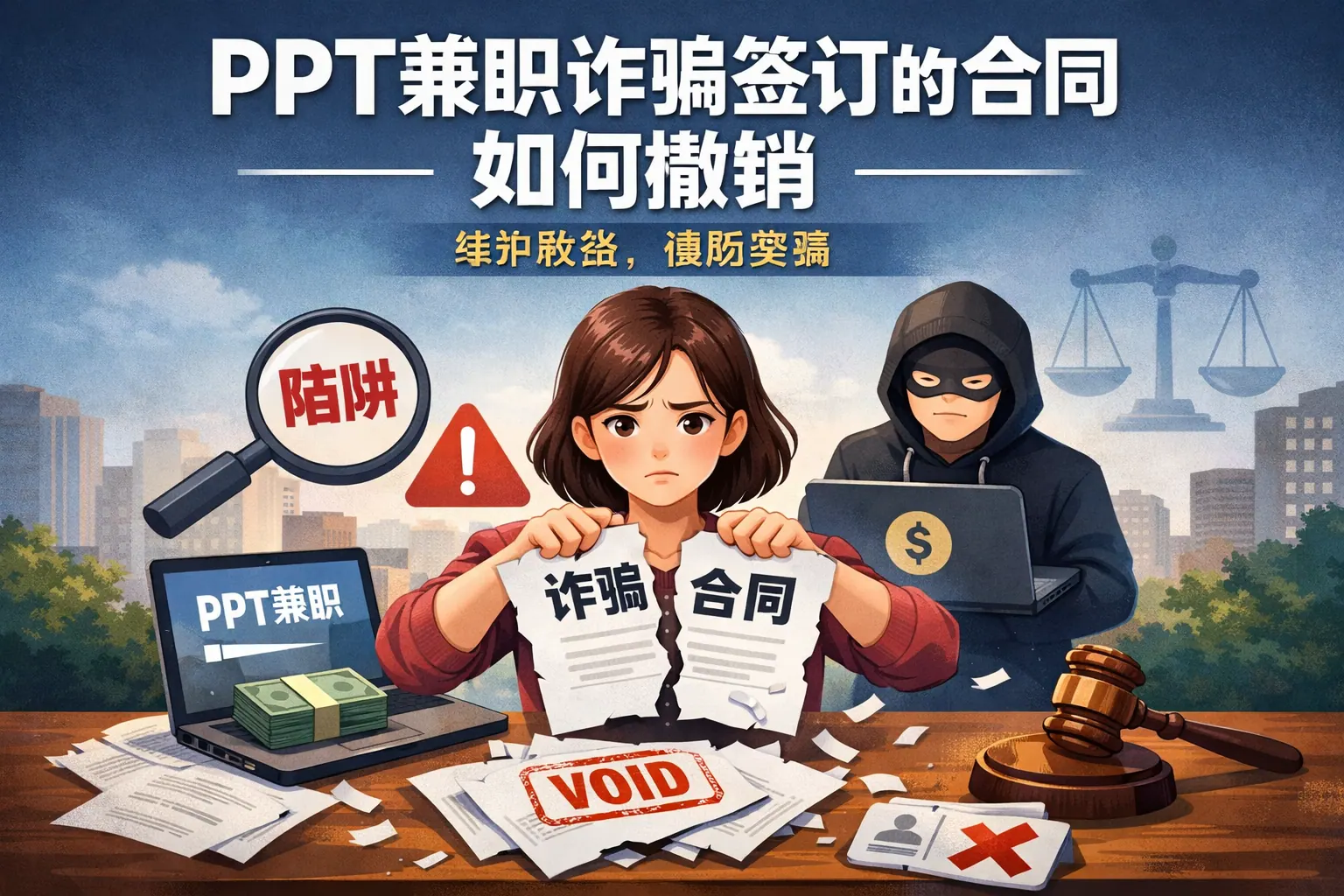 ppt兼职诈骗签订的合同如何撤销