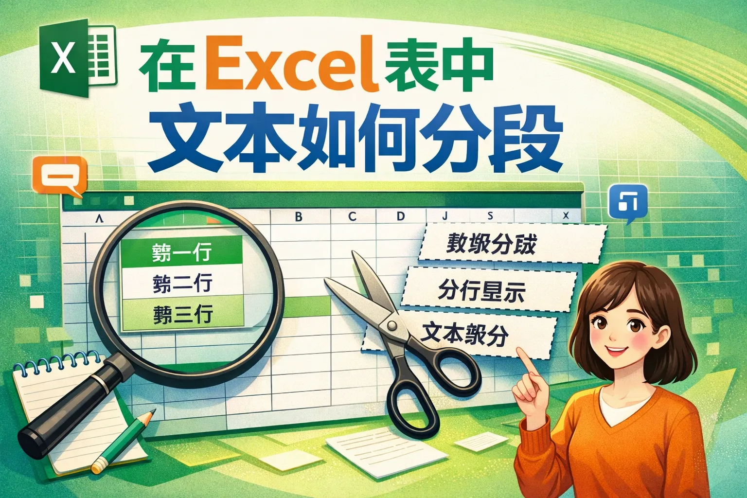 在excel表中文本如何分段