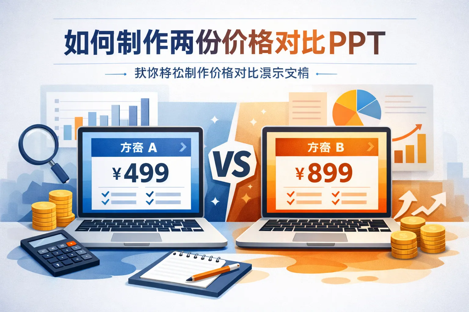 如何制作两份价格对比ppt