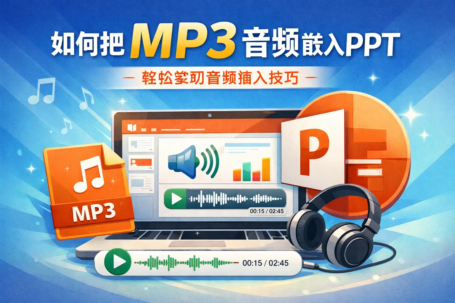 如何把mp3音频嵌入ppt