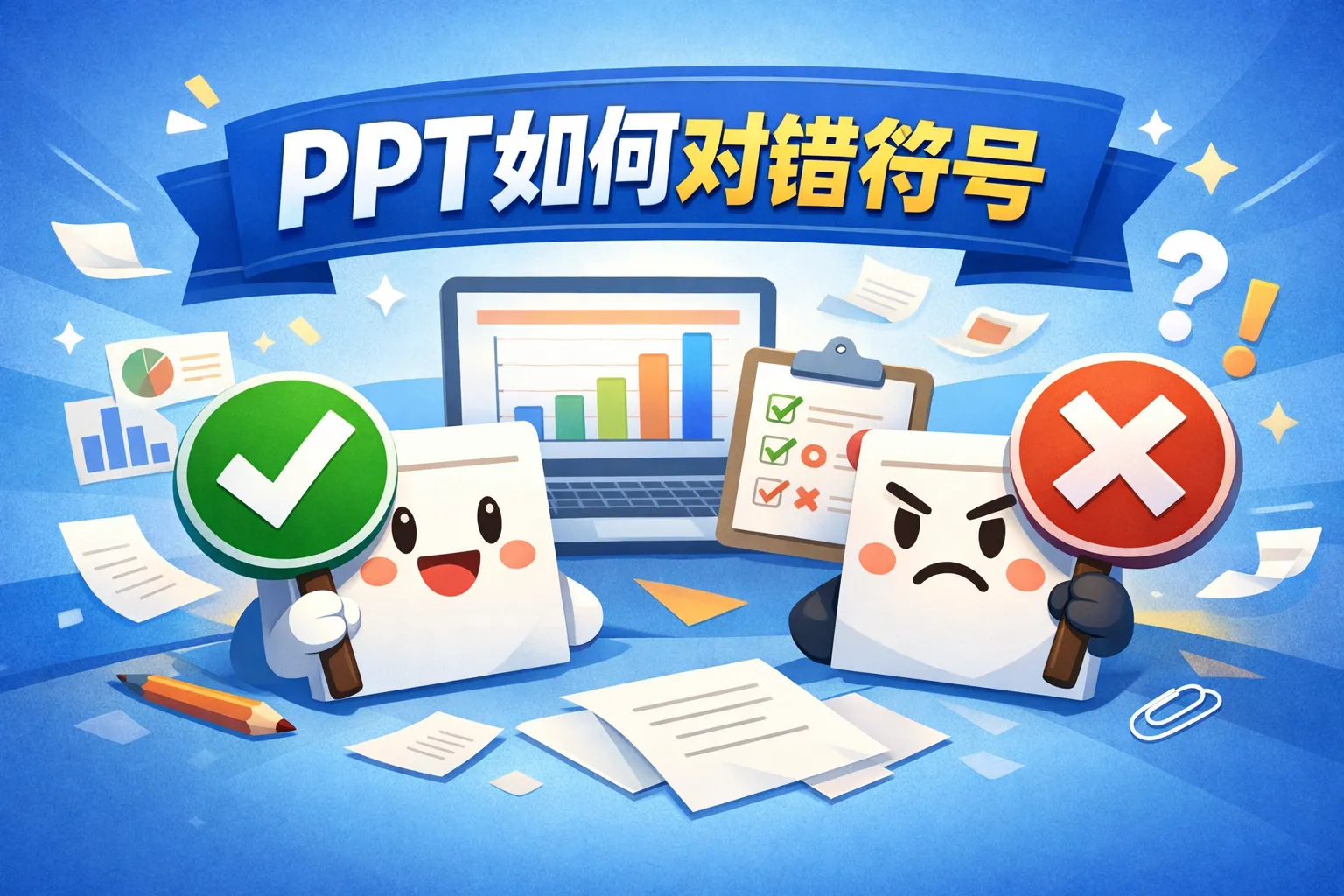 ppt如何对错符号