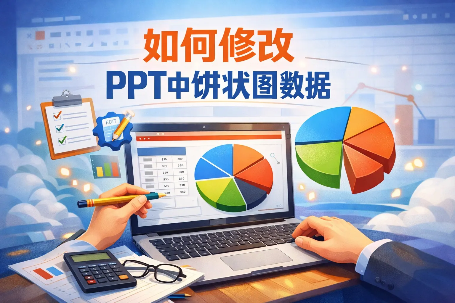 如何修改ppt中饼状图数据