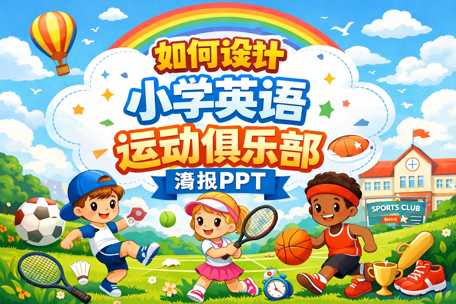 如何设计小学英语运动俱乐部海报ppt