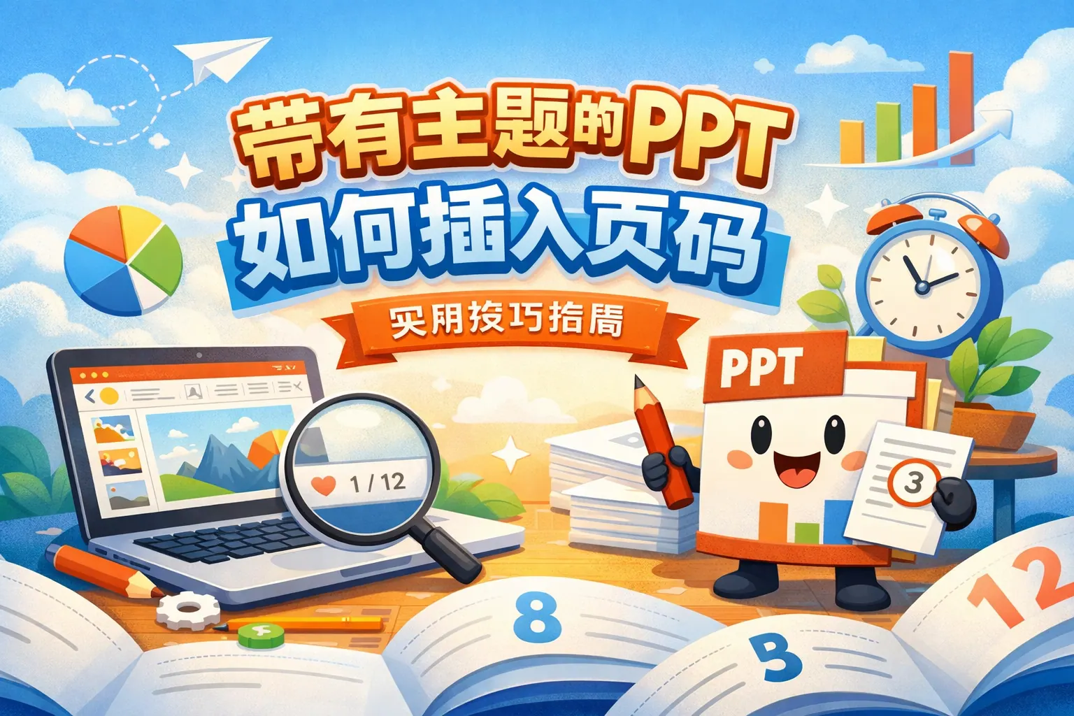 带有主题的ppt如何插入页码