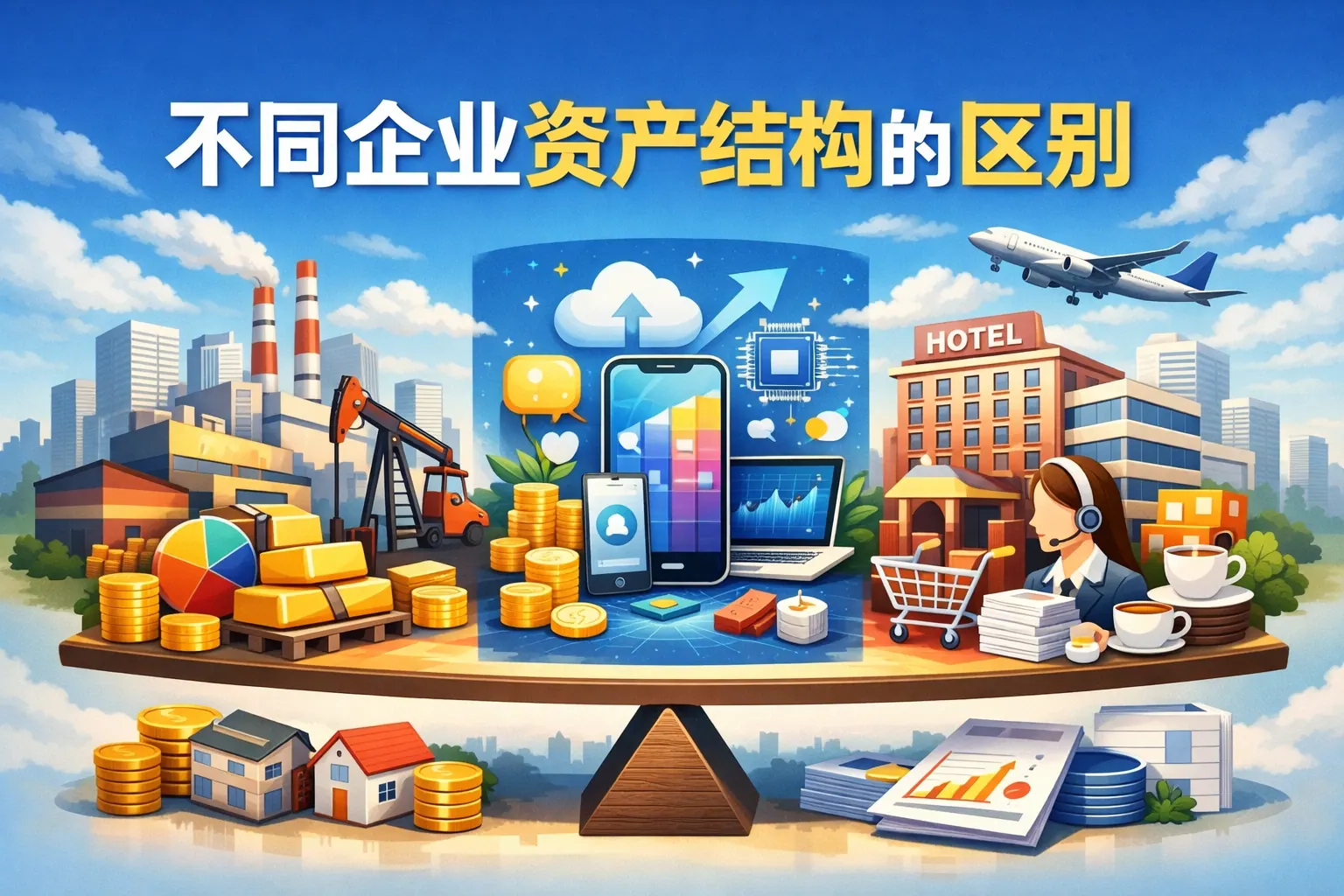 不同企业资产结构的区别