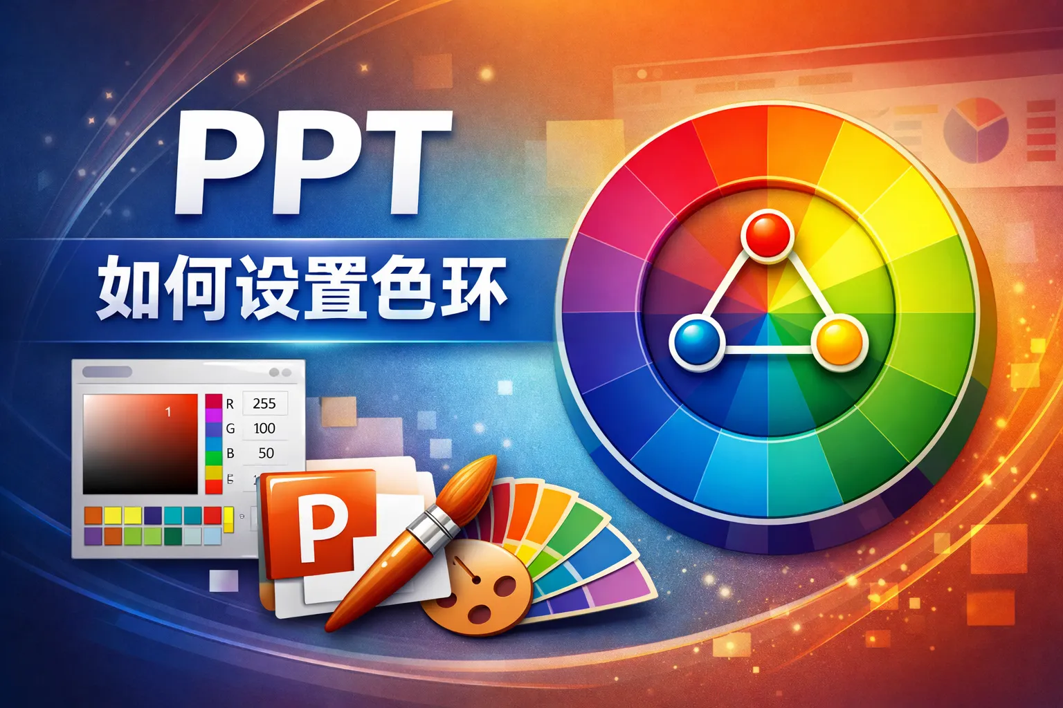 ppt如何设置色环