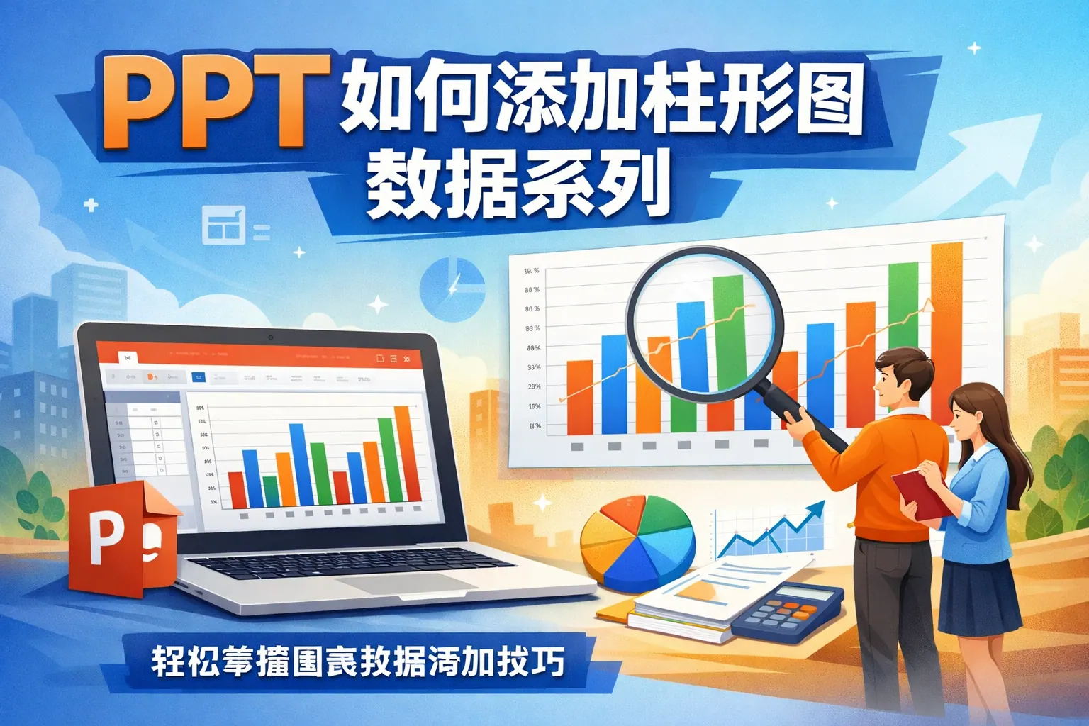 ppt如何添加柱形图数据系列