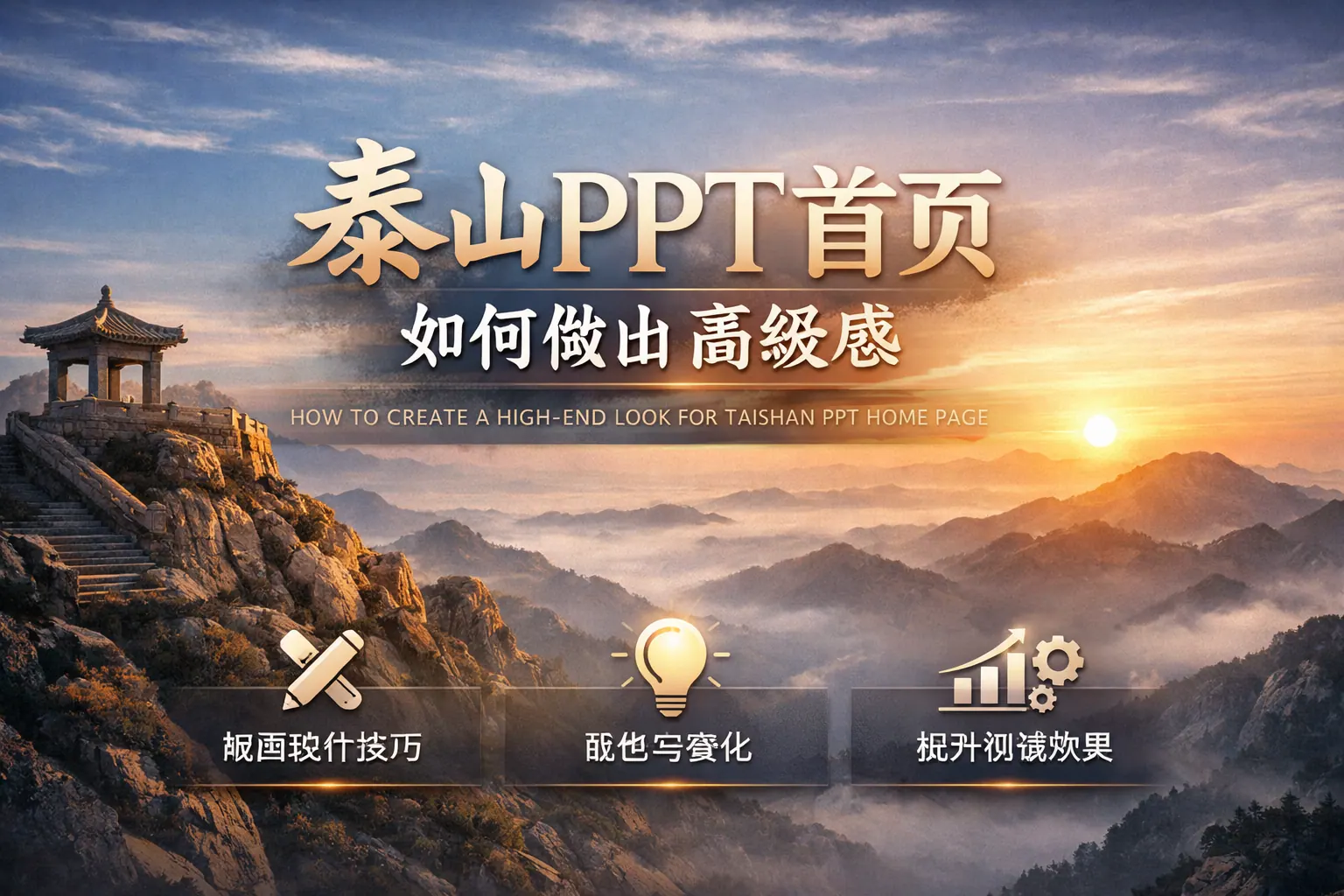 泰山ppt首页如何做出高级感