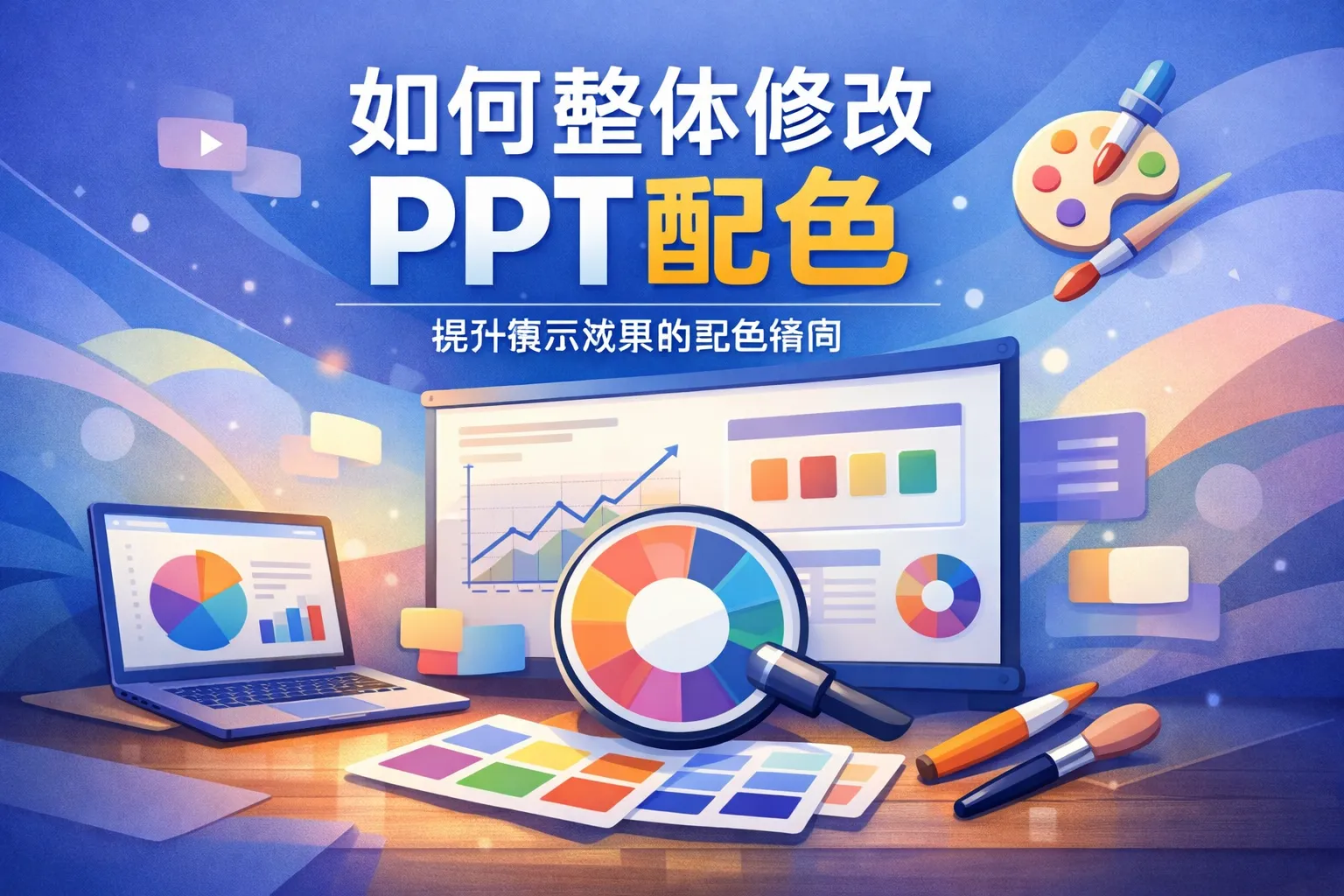 如何整体修改ppt配色