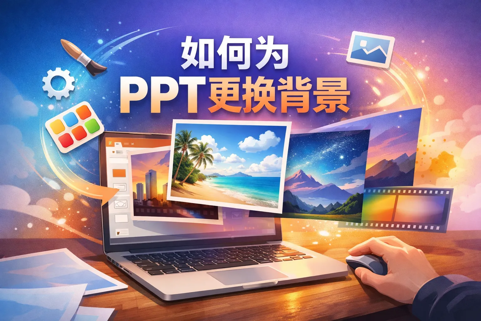 如何为ppt更换背景