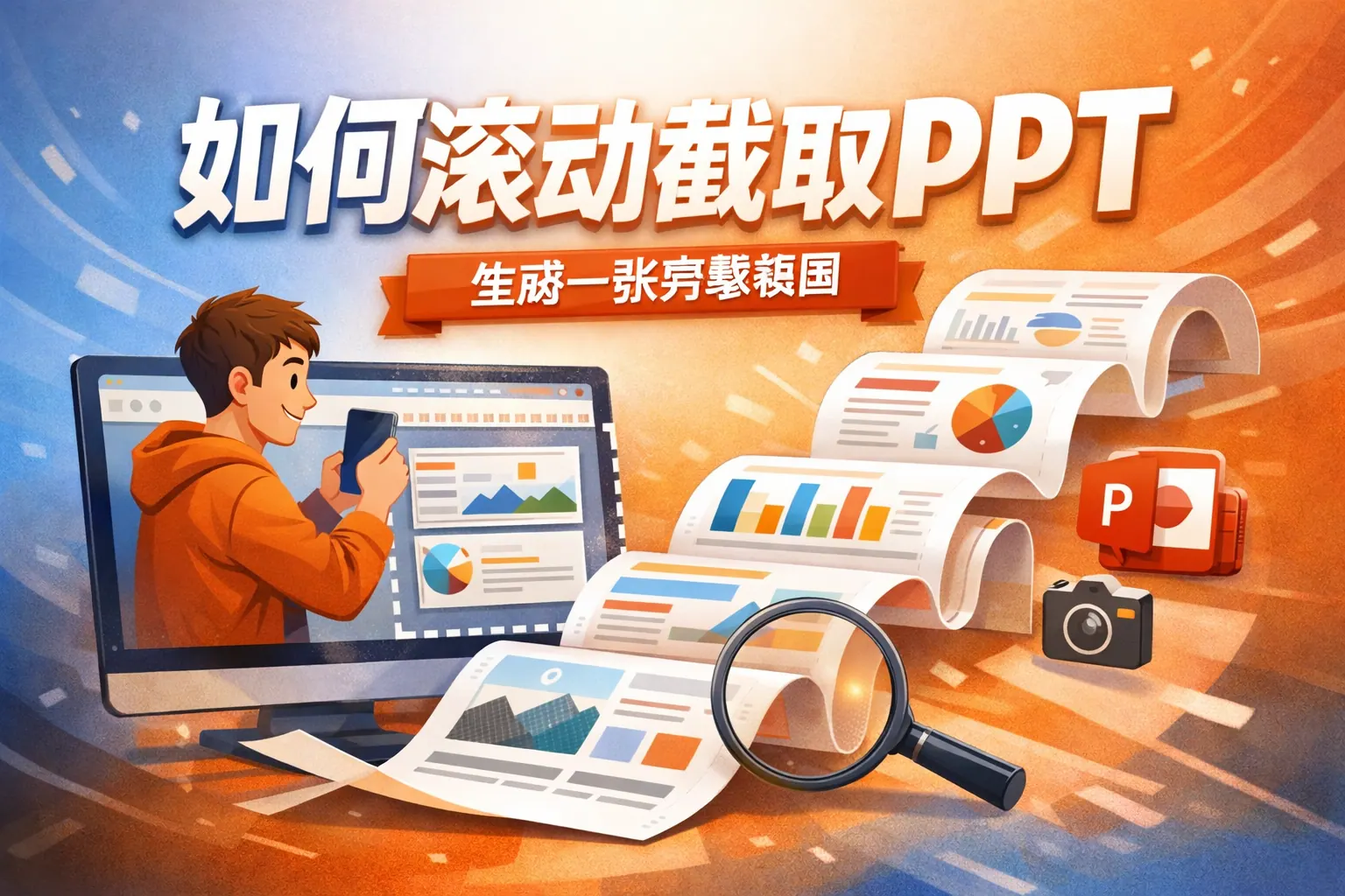 如何滚动截取ppt