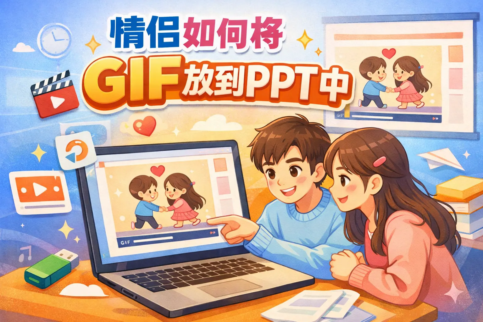 情侣如何将gif放到ppt中