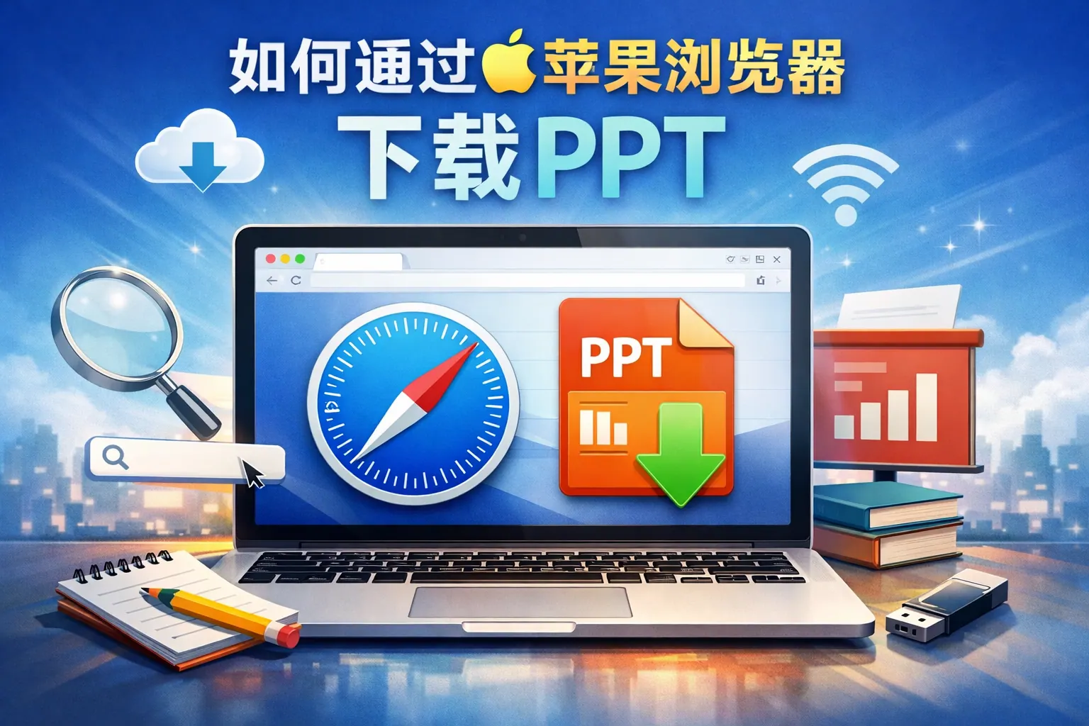 如何总苹果浏览器下载ppt