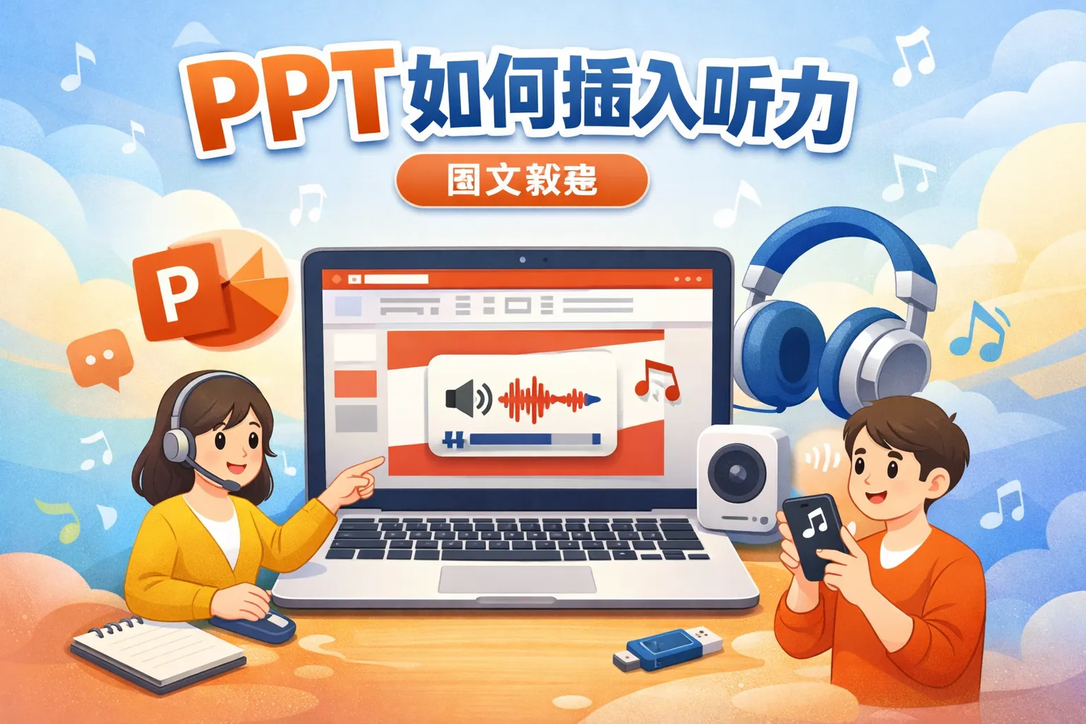 ppt如何插入听力