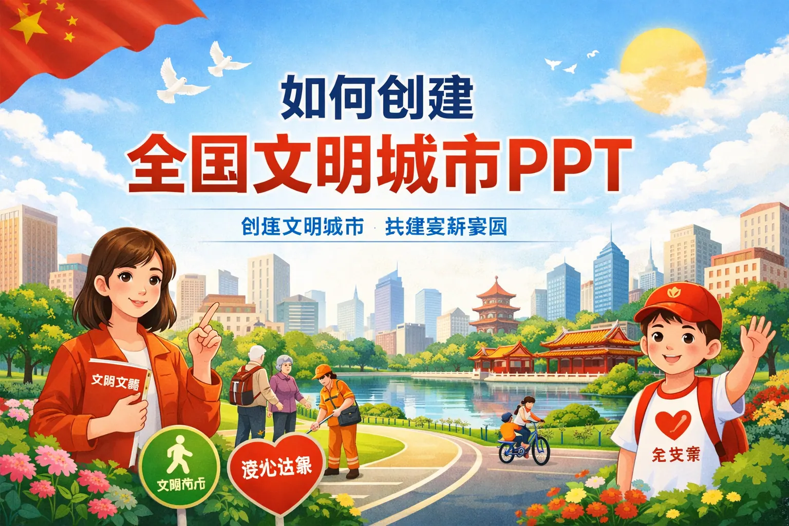 如何创建全国文明城市ppt