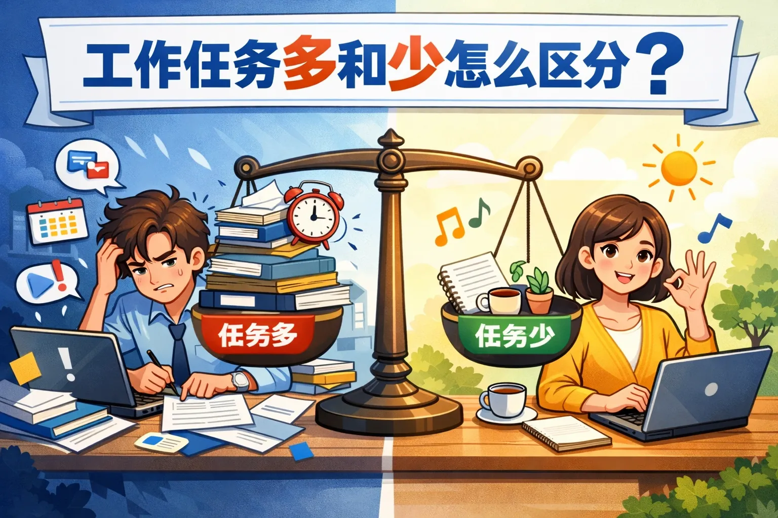 工作任务多和少怎么区分