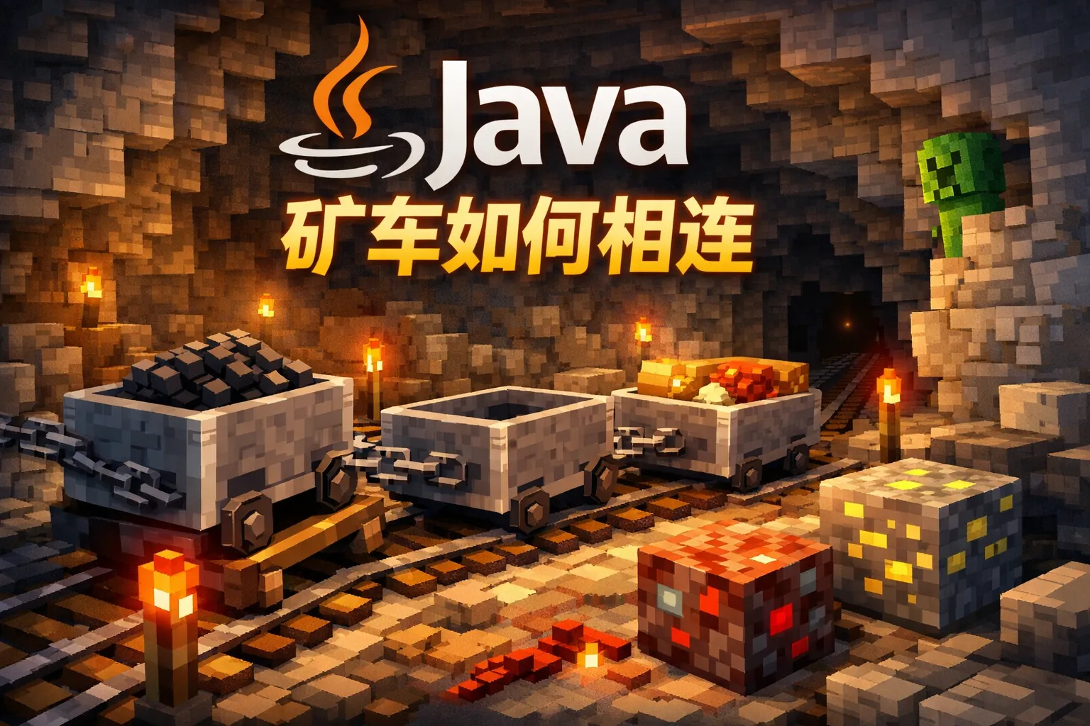java矿车如何相连