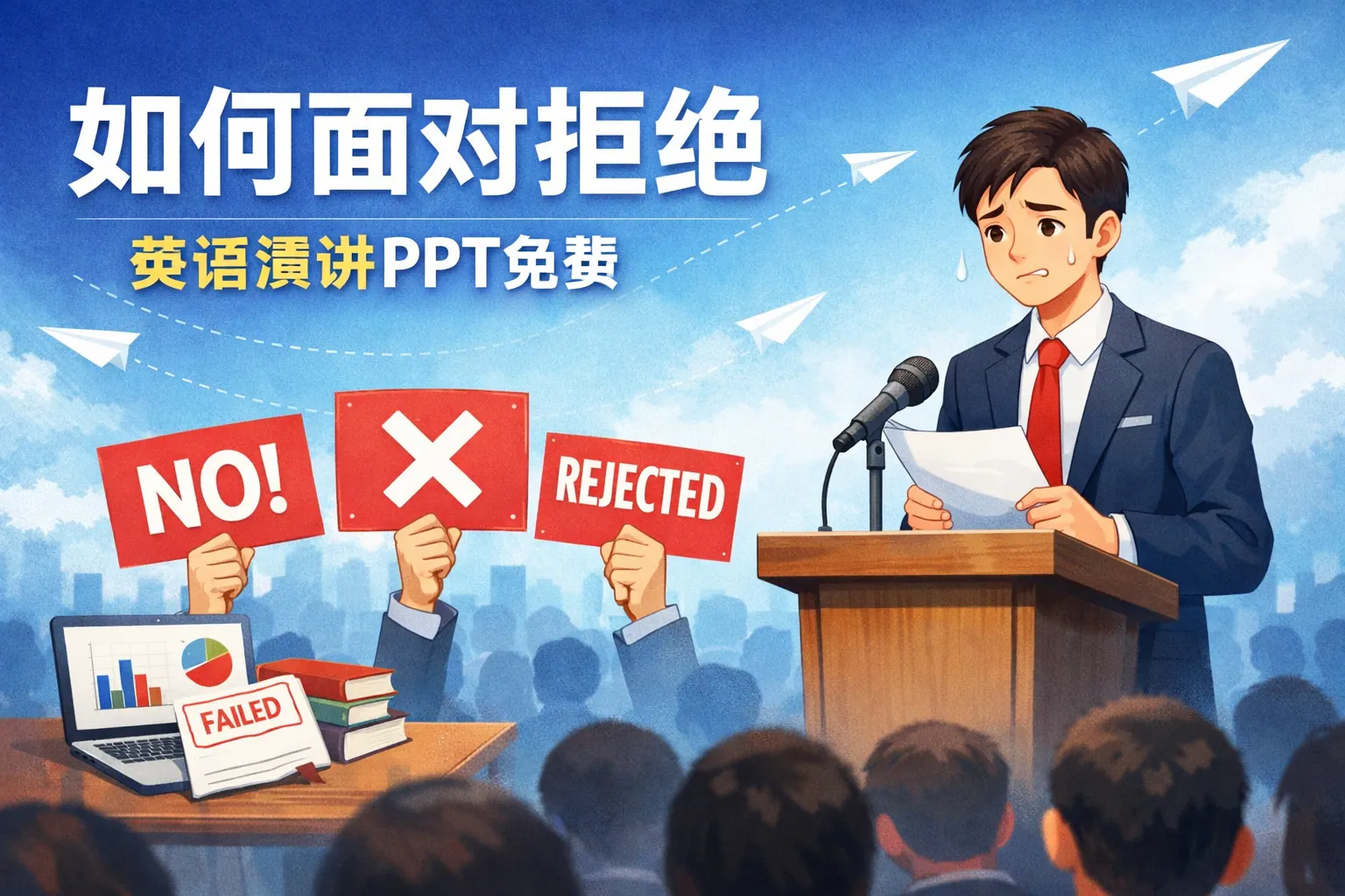 如何面对拒绝英语演讲PPT免费