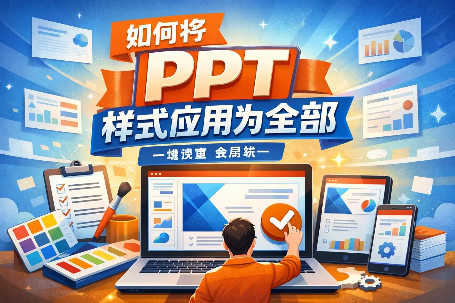 如何将ppt样式应用为全部